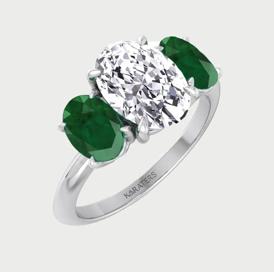 Three Stone Lab Diamond Engagement Rings
